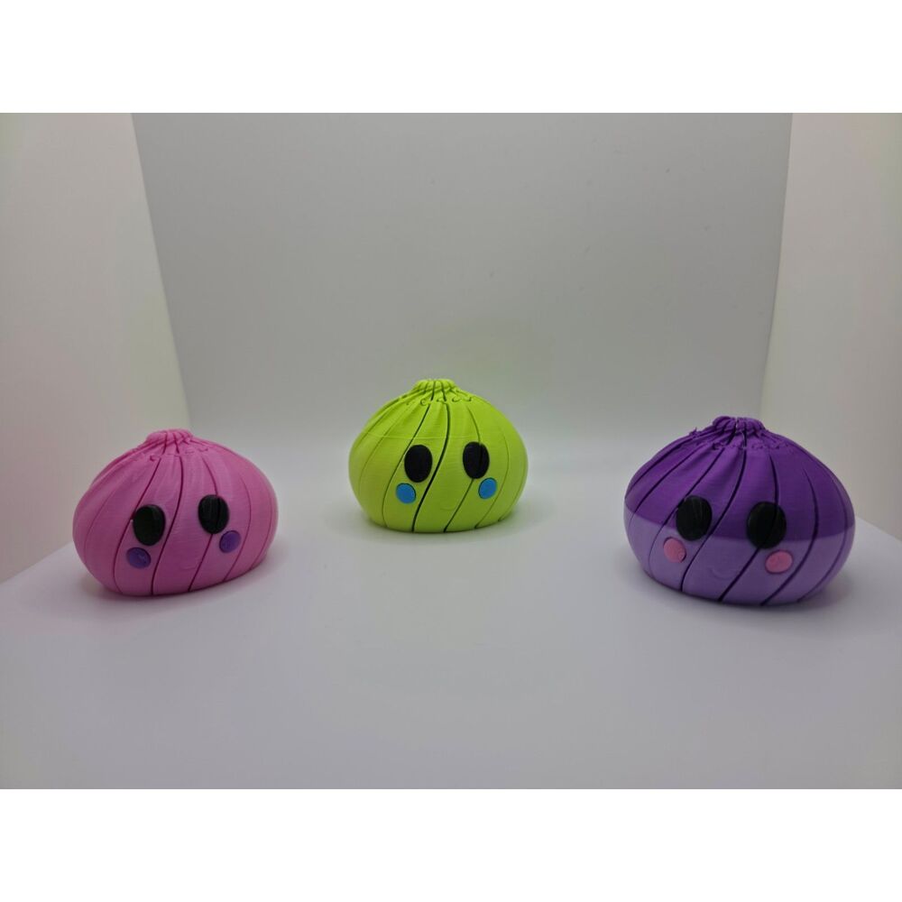 3-Pack 3D-Printed Dumpling Fidgets – Cute & Satisfying Desk Buddies